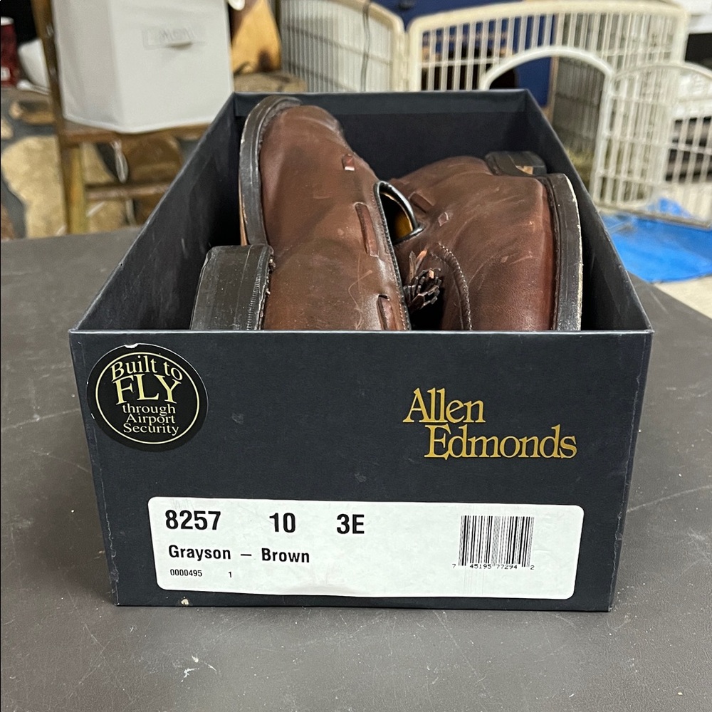 Allen Edmonds Grayson Leather Loafers in Rich Brown Sz. 10 3E